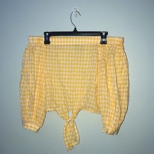 Off Shoulder Yellow Top.